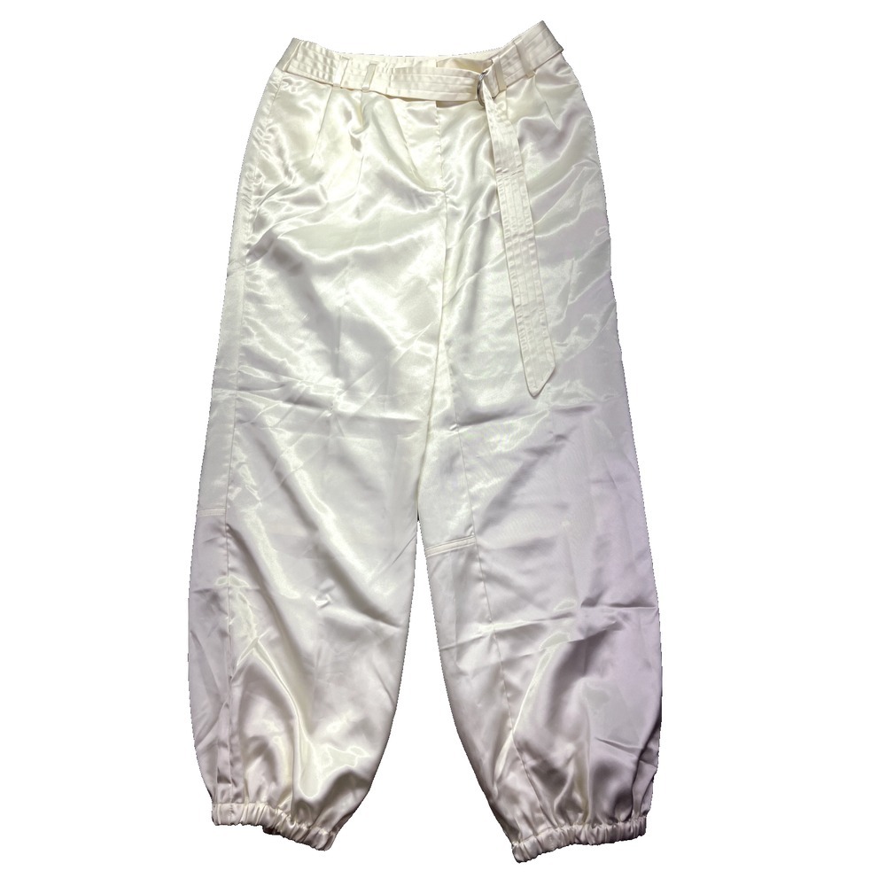 Maeve By Anthropologie Satin Parachute Pants Size 6 Ivory High Rise $148‎
